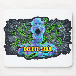 Delete Soul - サイバーパンク グリッチ ホラー マウスパッド