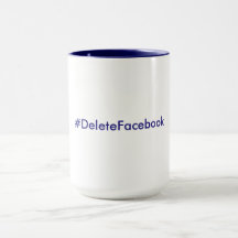 #DeleteFacebook 15のoz。 マグ(濃紺及び白)