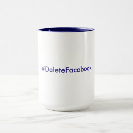 #DeleteFacebook 15のoz。 マグ(濃紺及び白) マグカップ