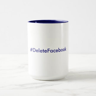 #DeleteFacebook 15のoz。 マグ(濃紺及び白) マグカップ