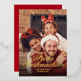 Deleting Tinsel Frohe Weihnachenフォトグリーティング 箔シーズンカード