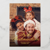 Deleting Tinsel Frohe Weihnachenフォトグリーティング 箔シーズンカード (正面)