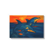 Delfine im kubistischen Stil 