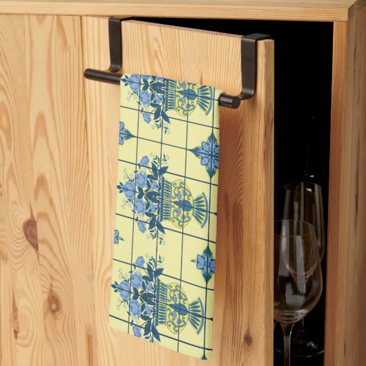 Delftタイルパターン キッチンタオル (三つ折り)