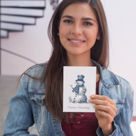 Delft Blueでの雪だるまのカスタマイズ シーズンカード