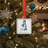 Delft Blueでの雪だるまのカスタマイズ メタルオーナメント