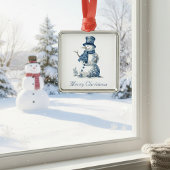 Delft Blueでの雪だるまのカスタマイズ メタルオーナメント