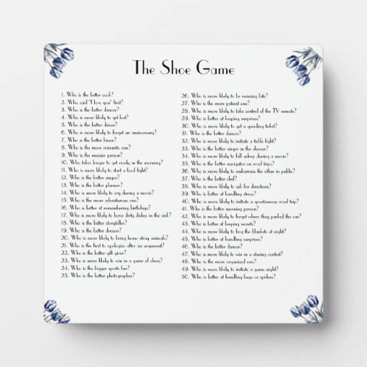 Delft Blueでチューリップをカスタマイズ可能 フォトプラーク (正面)