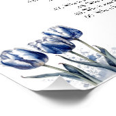 Delft Blueでチューリップをカスタマイズ可能 ポスター (コーナー)