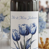 Delft Blueでチューリップをカスタマイズ可能 ワインラベル