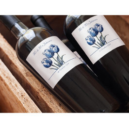 Delft Blueでチューリップをカスタマイズ可能 ワインラベル