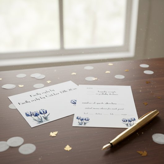 Delft Blueでチューリップをカスタマイズ可能 出欠カード