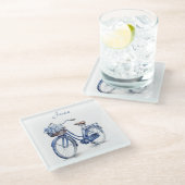 Delft Blueで自転車をカスタマイズ可能 ガラスコースター (アングル)