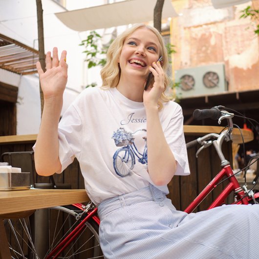Delft Blueで自転車をカスタマイズ可能 Tシャツ