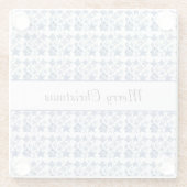 Delft Blueのクリスマスの装飾をカスタマイズ ガラスコースター (裏面)