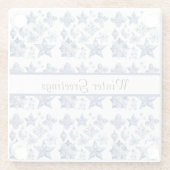 Delft Blueのクリスマスの装飾をカスタマイズ ガラスコースター (裏面)