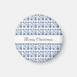Delft Blueのクリスマスの装飾をカスタマイズ マグネット