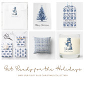 Delft Blueのクリスマスの装飾をカスタマイズ メタルオーナメント