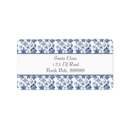 Delft Blueのクリスマスの装飾をカスタマイズ ラベル