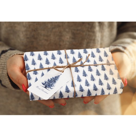 Delft Blueのクリスマスツリーをカスタマイズ可能 ギフトタグ