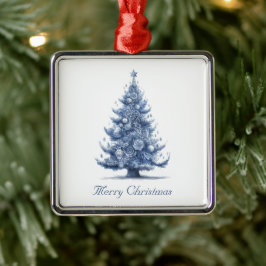 Delft Blueのクリスマスツリーをカスタマイズ可能 メタルオーナメント