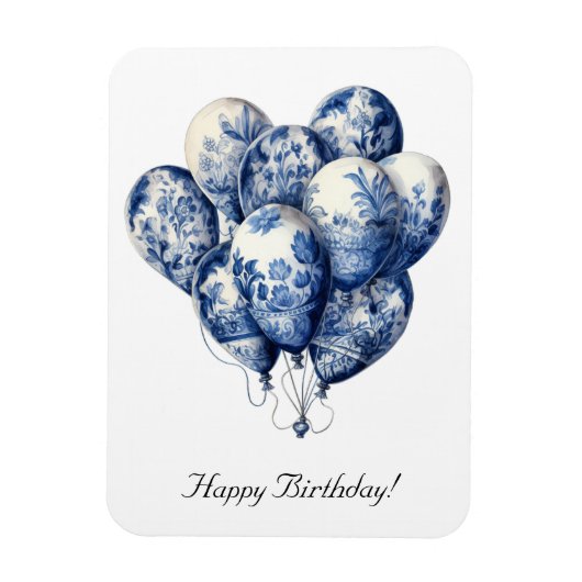 Delft Blueのバルーン、カスタマイズ可能 マグネット (縦)