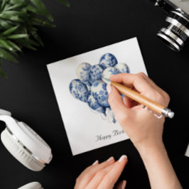 Delft Blueのバルーン、カスタマイズ可能 招待状