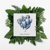 Delft Blueのバルーン、カスタマイズ可能 招待状