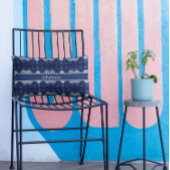 Delft Blueのパームリーフ、カスタマイズ可能 アクセントクッション