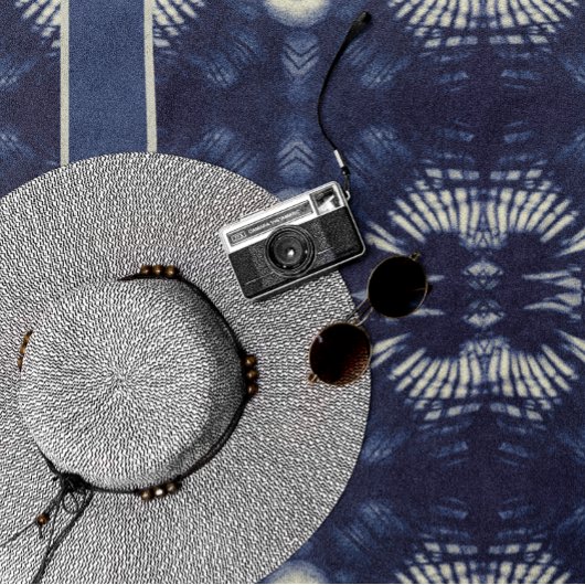 Delft Blueのパームリーフ、カスタマイズ可能 ビーチタオル