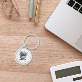 Delft Blueのラベンダー、カスタマイズ キーホルダー