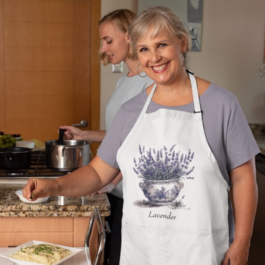 Delft Blueのラベンダー、カスタマイズ スタンダードエプロン