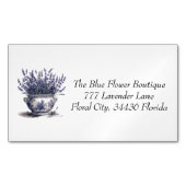 Delft Blueのラベンダー、カスタマイズ マグネット名刺 (正面)