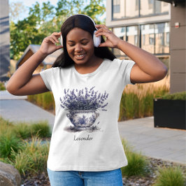 Delft Blueのラベンダー、カスタマイズ Tシャツ