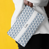 Delft Blueの蝶、カスタマイズ可能 アクセサリーポーチ