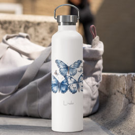 Delft Blueの蝶、カスタマイズ可能 ウォーターボトル