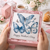 Delft Blueの蝶、カスタマイズ可能 タイル