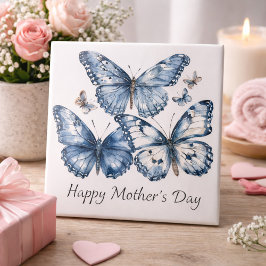 Delft Blueの蝶、カスタマイズ可能 タイル