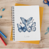 Delft Blueの蝶、カスタマイズ可能 ノートブック