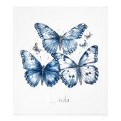Delft Blueの蝶、カスタマイズ可能 フォトプリント (正面)