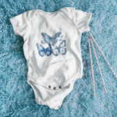 Delft Blueの蝶、カスタマイズ可能 ベビーボディスーツ