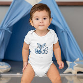 Delft Blueの蝶、カスタマイズ可能 ベビーボディスーツ