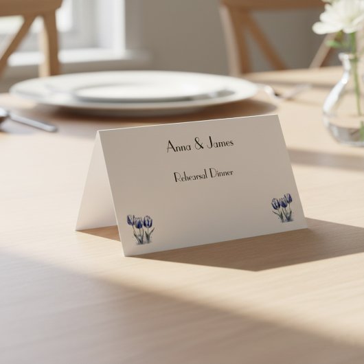 Delft Blueカスタマイズ可能なカードのチューリップ