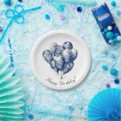 Delft Blueバルーン、カスタマイズ可能 ペーパープレート (パーティー)