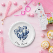 Delft Blueバルーン、カスタマイズ可能 ペーパープレート (パーティー)