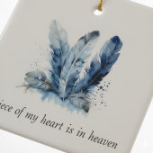 Delft Blue Feather Piece of My Heart Memorial セラミックオーナメント