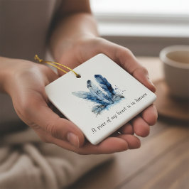 Delft Blue Feather Piece of My Heart Memorial  セラミックオーナメント