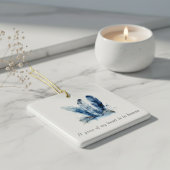 Delft Blue Feather Piece of My Heart Memorial セラミックオーナメント
