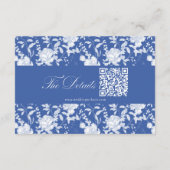 Delft Blue Floral Chinoiserie Monogram Wedding エンクロージャーカード (裏面)