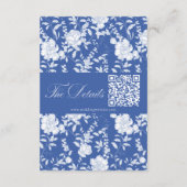 Delft Blue Floral Chinoiserie Monogram Wedding エンクロージャーカード (裏面)